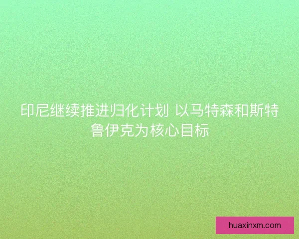 印尼继续推进归化计划 以马特森和斯特鲁伊克为核心目标